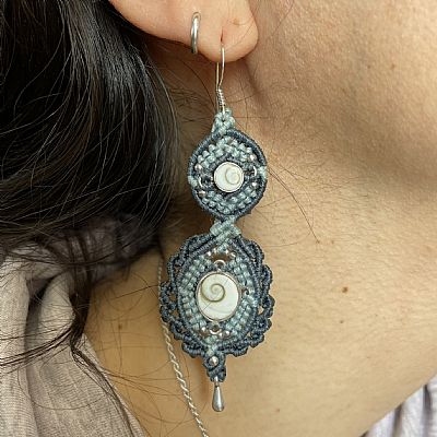 Shiva eye μακραμέ σκουλαρίκια