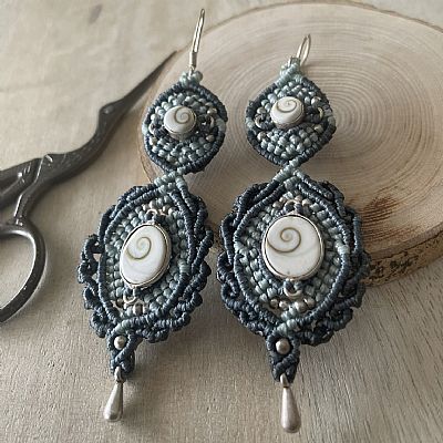 Shiva eye μακραμέ σκουλαρίκια