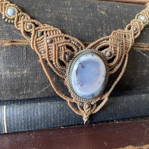 Μακραμέ κολιέ με Δενδρίτη