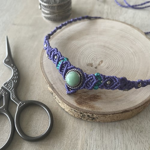 Μακραμέ Τσόκερ με Χρυσοπράσινο