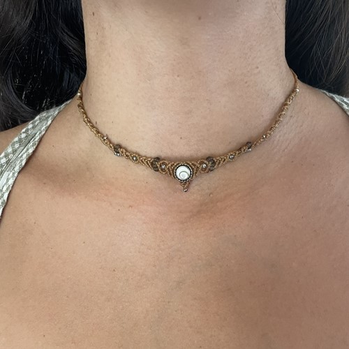 Μακραμέ Τσόκερ με Μάτι της θάλασσας