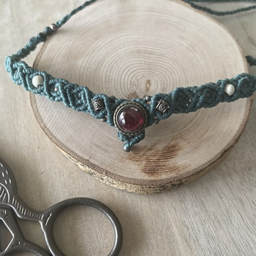 Μακραμέ Τσόκερ με Χρυσοπράσινο