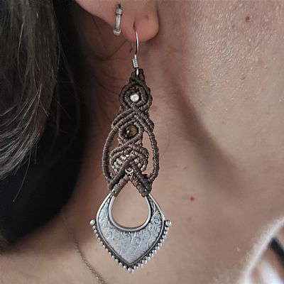 Boho σκουλαρίκια με μάτι του τίγρη 